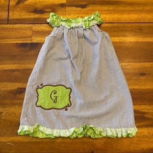 Lolly Wolly Doodle G monogrammed dress top 12m